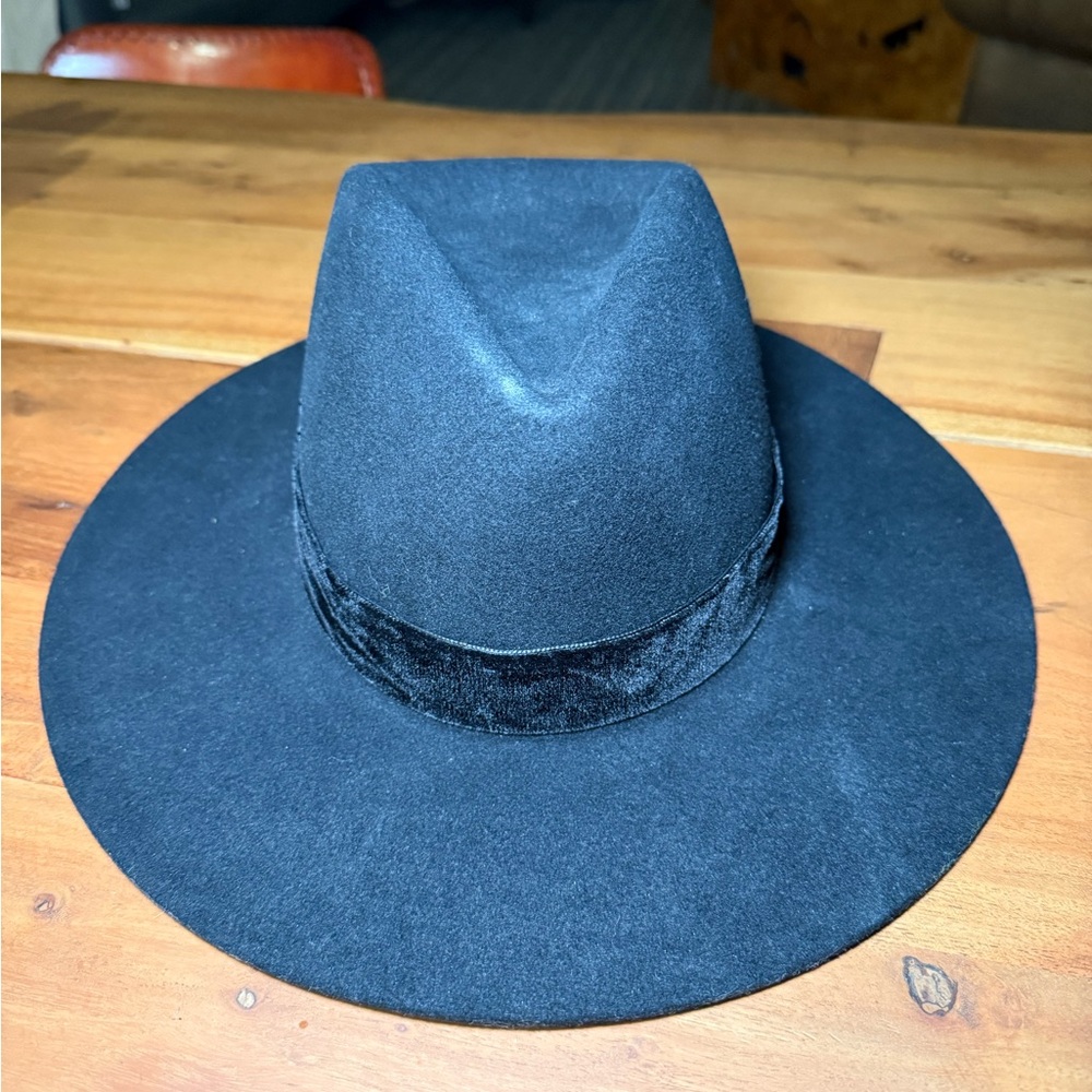 Lack of Color Benson Hat – Black Wool Wide Brim – Size M (57cm)